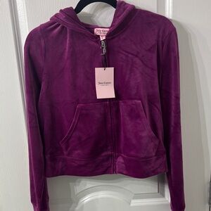 Juicy Couture Rich Purple Violet Velour Jacket Large NWT